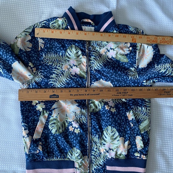 Urban Republic Sateen Girls Size M(10/12) Floral Botanical Printed Bomber Jacket - Picture 6 of 12